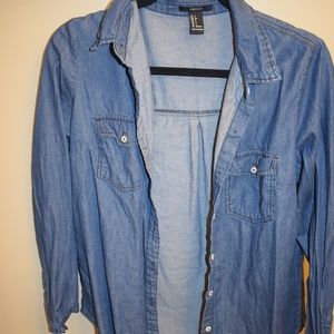 Forever 21 Denim Button Up Top- Size S
